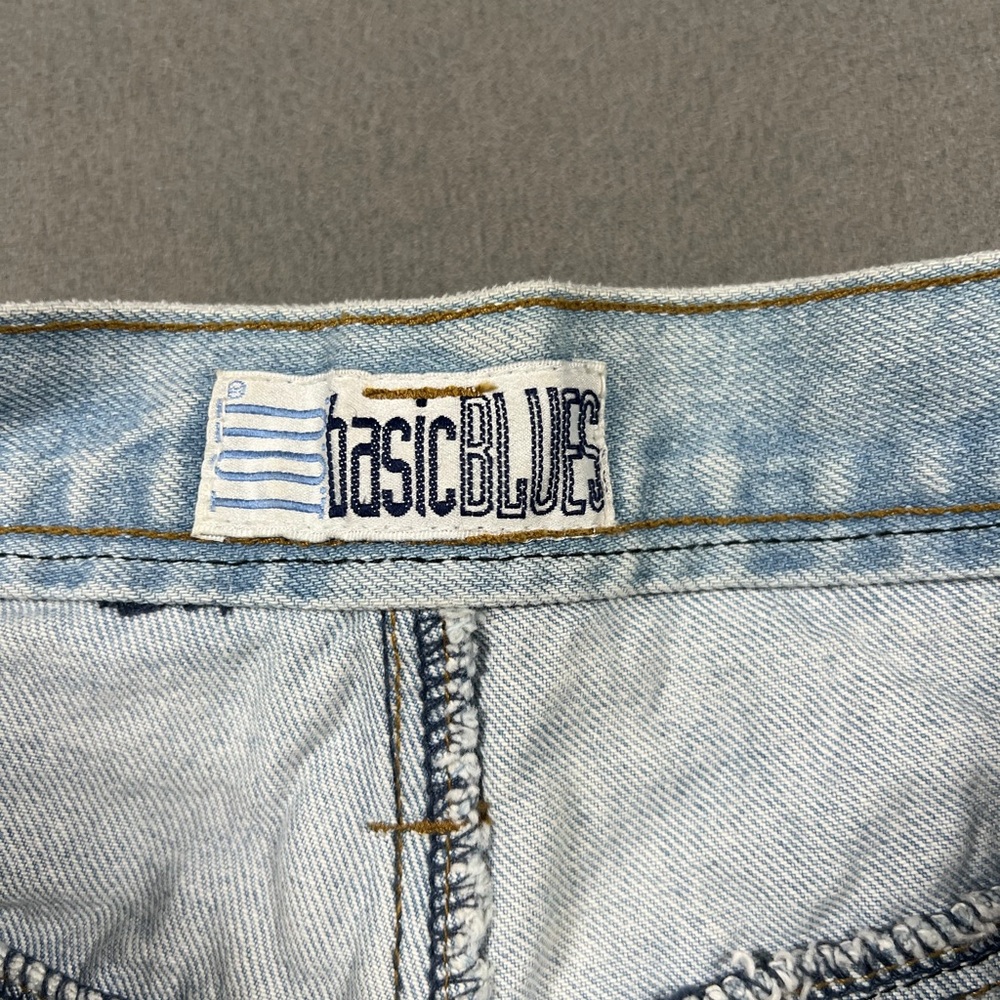 Vintage 1990s Basic Blues Patchwork Light Wash De… - image 3